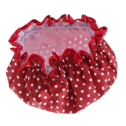 Crofta Waterproof Double Layer Shower Cap Bath Hair Protection Adult Bath Accs G