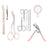 Crofta 10pcs/set Eyebrow Tools Tweezers Scissors Razor Eyelash Curler Set Kit