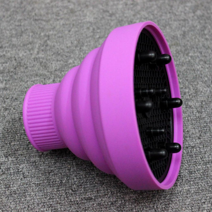 Crofta 1pc Blower Hairdressing Salon Curly Hair Dryer Folding Diffuser Cover Purple