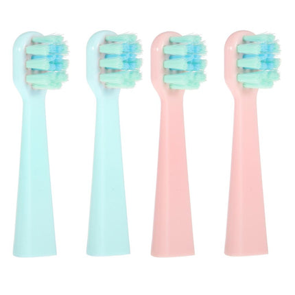 Crofta 2 Pieces Kids Sonic Whitening Electric Toothbrush 2 Heads Soft Bristles Pink