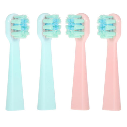 Crofta 2 Pieces Kids Sonic Whitening Electric Toothbrush 2 Heads Soft Bristles Pink