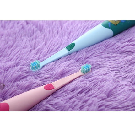 Crofta 2 Pieces Kids Sonic Whitening Electric Toothbrush 2 Heads Soft Bristles Pink