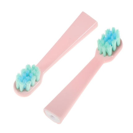 Crofta 2 Pieces Kids Sonic Whitening Electric Toothbrush 2 Heads Soft Bristles Pink