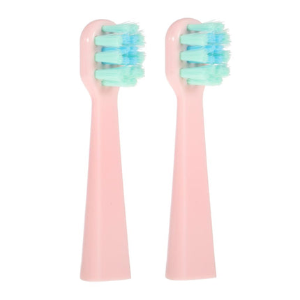 Crofta 2 Pieces Kids Sonic Whitening Electric Toothbrush 2 Heads Soft Bristles Pink