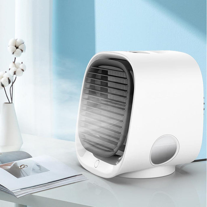 Crofta Portable Air Cooler Fan Desktop Cooling Air Conditioner Humidifier  White