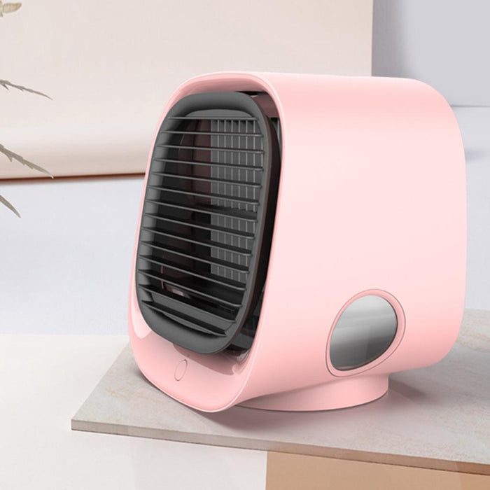 Crofta Portable Air Cooler Fan Desktop Cooling Air Conditioner Humidifier  Pink