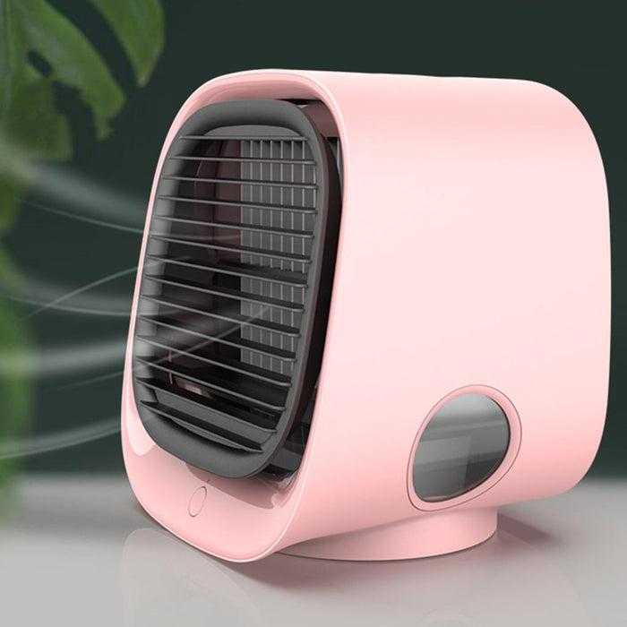 Crofta Portable Air Cooler Fan Desktop Cooling Air Conditioner Humidifier  Pink