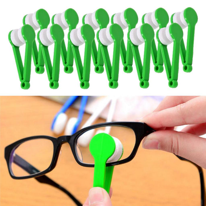 Crofta 12Pcs Eyeglass Microfiber Spectacles Cleaner Soft Brush Cleaning Tool Green