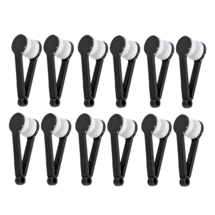 Crofta 12Pcs Eyeglass Microfiber Spectacles Cleaner Soft Brush Cleaning Tool Black