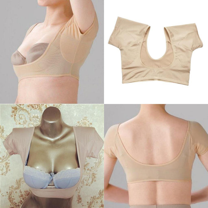 Crofta Women Underarm Armpit Vest Top Sweat Pad Sweat Absorbing Shirt L Normal Skin