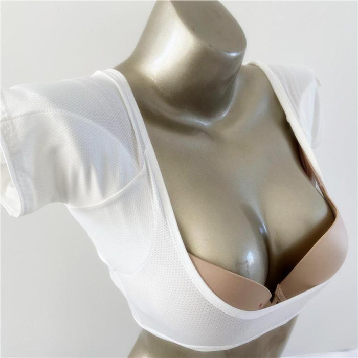 Crofta Women Underarm Armpit Vest Top Sweat Pad Sweat Absorbing Shirt M White