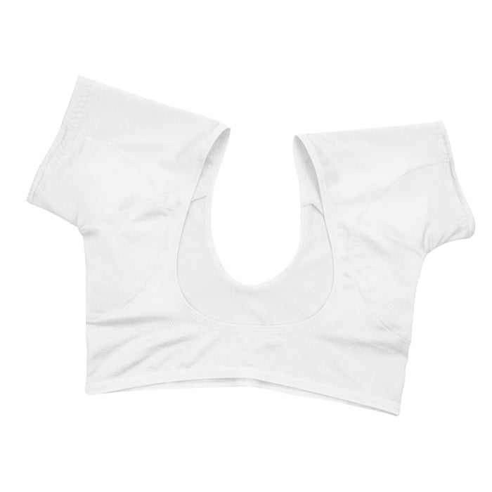 Crofta Women Underarm Armpit Vest Top Sweat Pad Sweat Absorbing Shirt M White