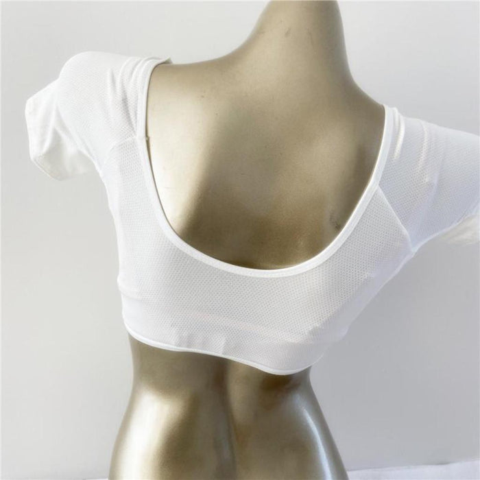 Crofta Women Underarm Armpit Vest Top Sweat Pad Sweat Absorbing Shirt M White