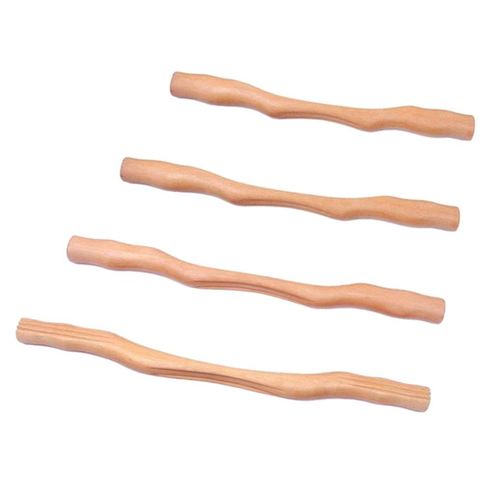 Crofta Wooden Gua Sha Scraping Massage Tools for Back Shoulder Neck Waist Leg 4 Pcs