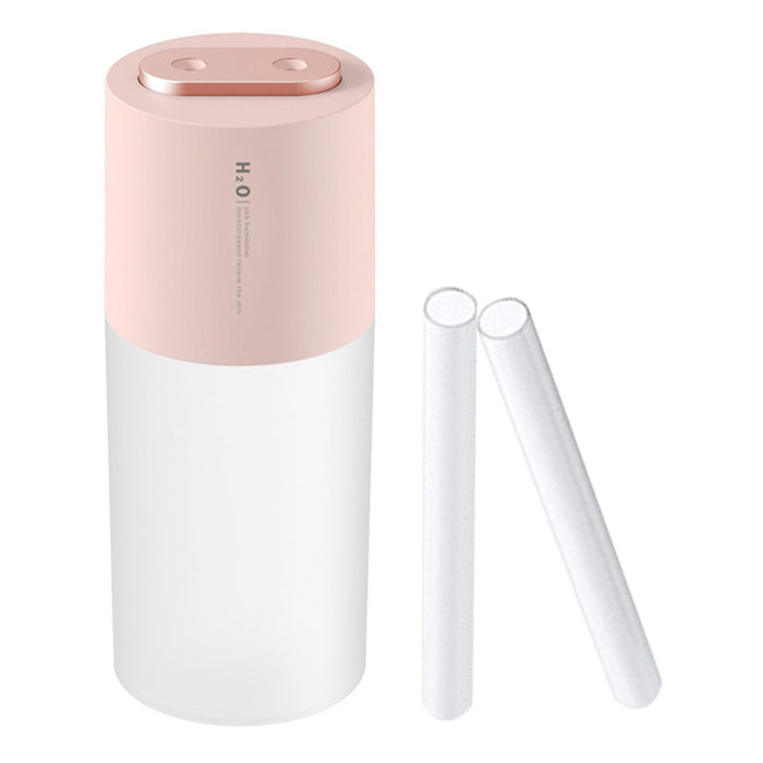 Crofta Portable Mini air humidifier  Double spray 400ml USB Rechargeable Pink