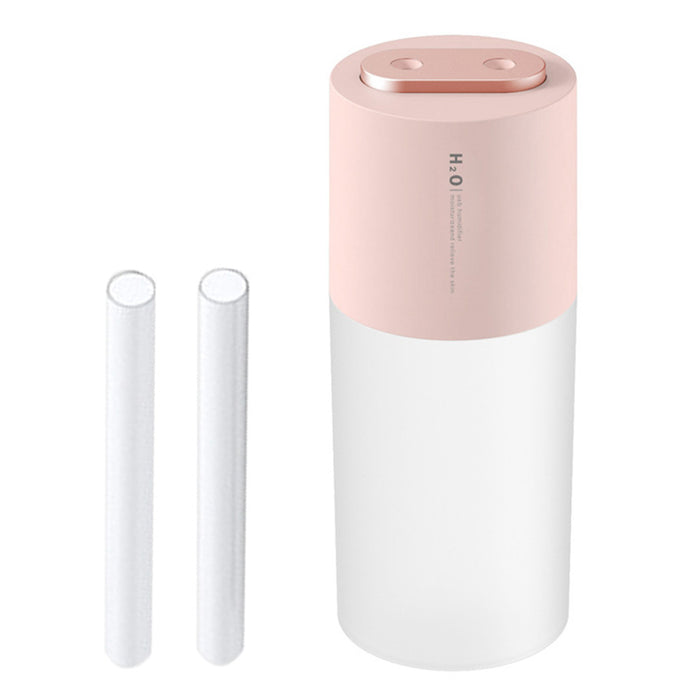 Crofta Portable Mini air humidifier  Double spray 400ml USB Rechargeable Pink