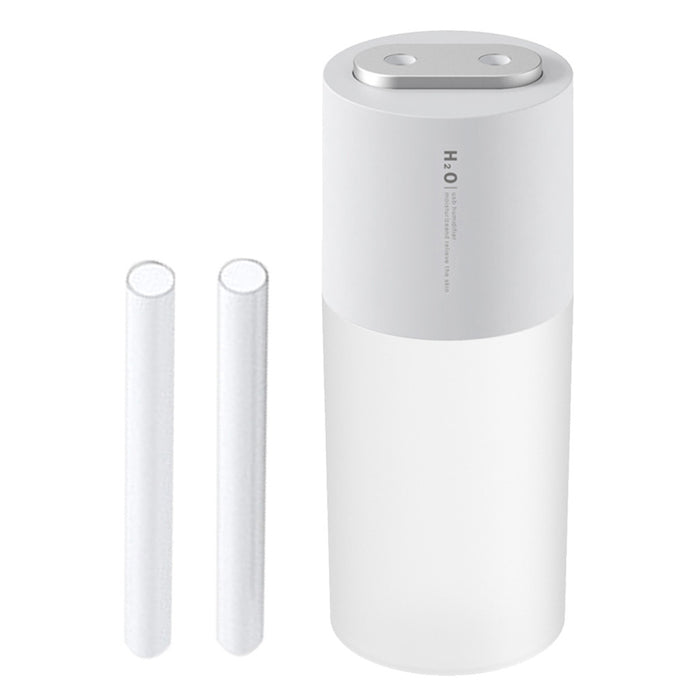 Crofta Portable Mini air humidifier  Double spray 400ml USB Rechargeable White