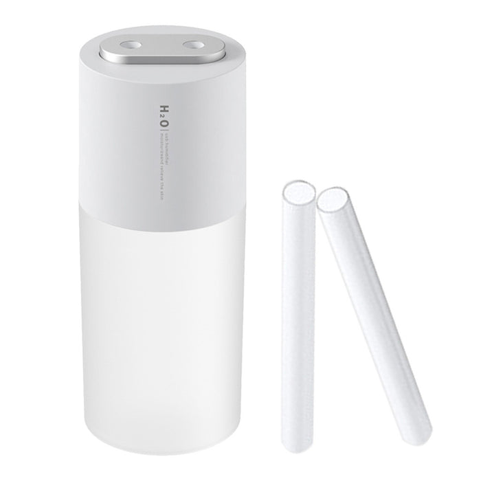 Crofta Portable Mini air humidifier  Double spray 400ml USB Rechargeable White