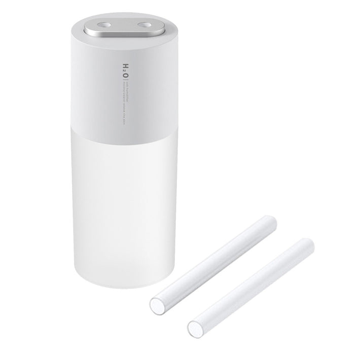 Crofta Portable Mini air humidifier  Double spray 400ml USB Rechargeable White