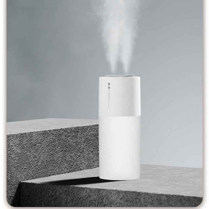 Crofta Portable Mini air humidifier  Double spray 400ml USB Rechargeable White