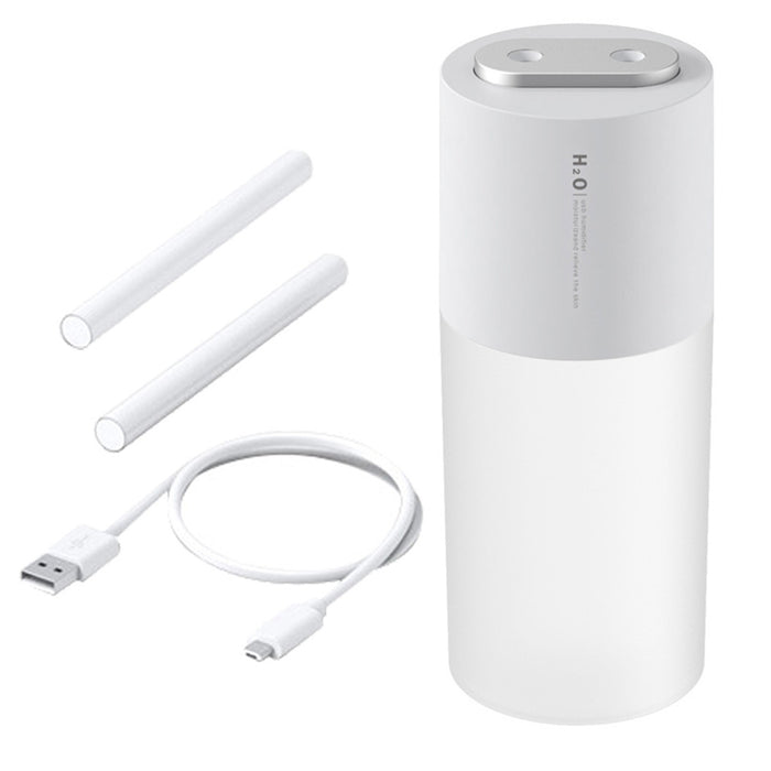 Crofta Portable Mini air humidifier  Double spray 400ml USB Wired White