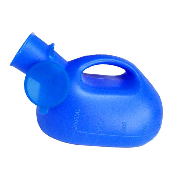 Crofta Handheld Portable Mobile Urinal Toilet Bottle  Men use blue 2000ml with lid