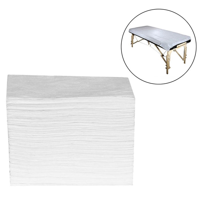 Crofta 100x Bed Sheets Covers for Spa Tattoo Body Treatments White 175x75cm Style A