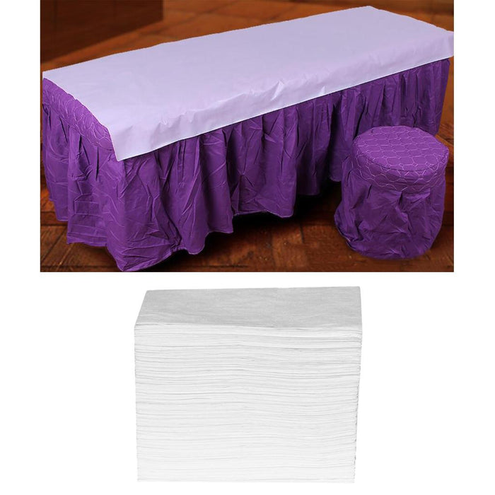 Crofta 100x Bed Sheets Covers for Spa Tattoo Body Treatments White 170x70cm Style C