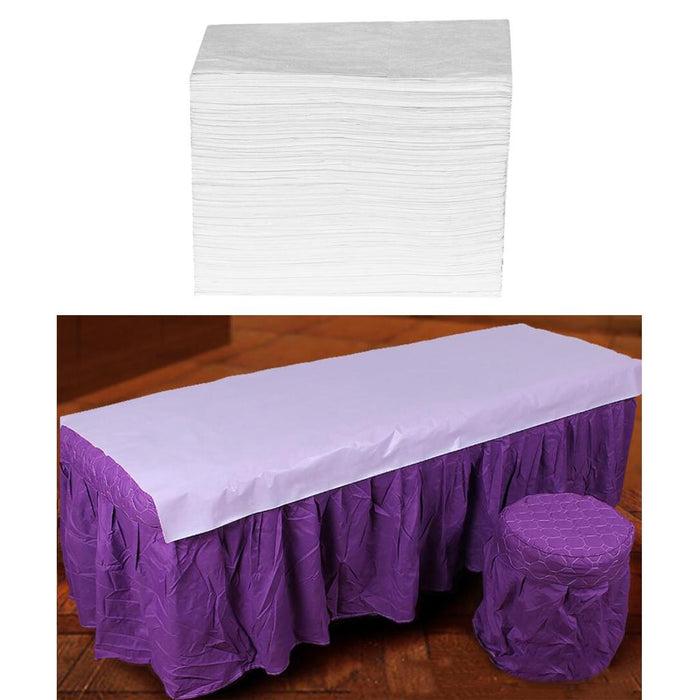 Crofta 100x Bed Sheets Covers for Spa Tattoo Body Treatments White 170x70cm Style C