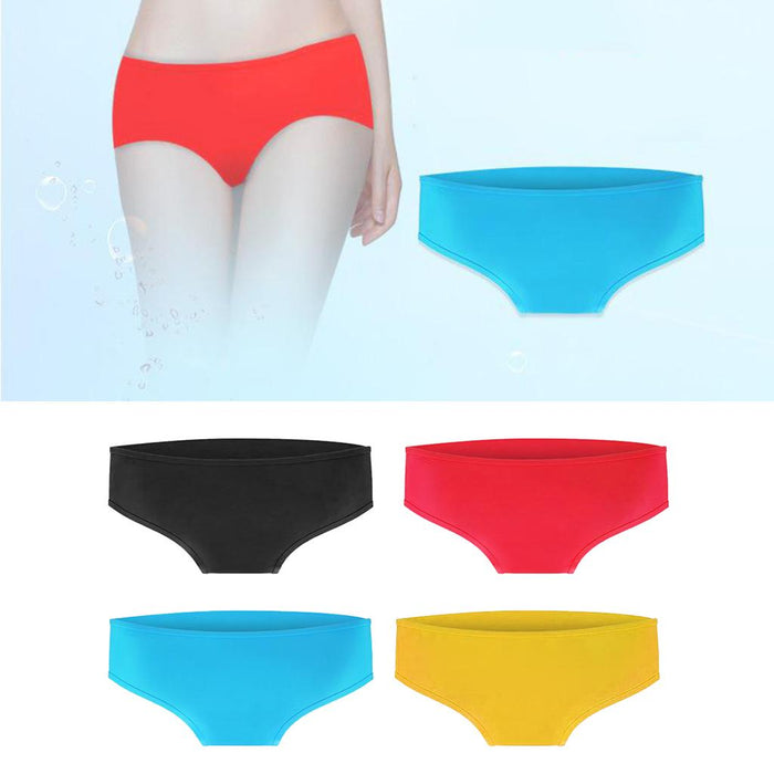 Crofta Women Bikini Swim Trunks Silicone Underwear Summer Bottom Beach Pants Blue