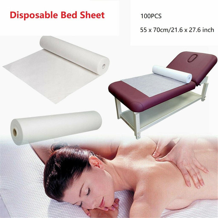 Crofta 100x Disposable Beauty Bed Sheet Nonwoven Massage Salon Table Cover 55 x70cm