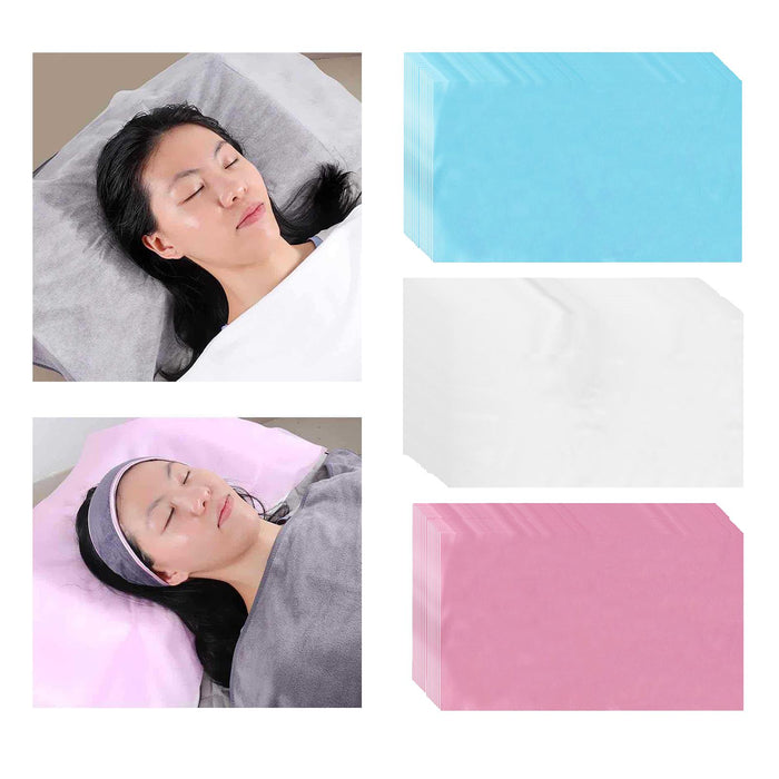 Crofta 100x 15.7"x27.6" Disposable Bed Sheets Non-woven for Massage SPA Table White