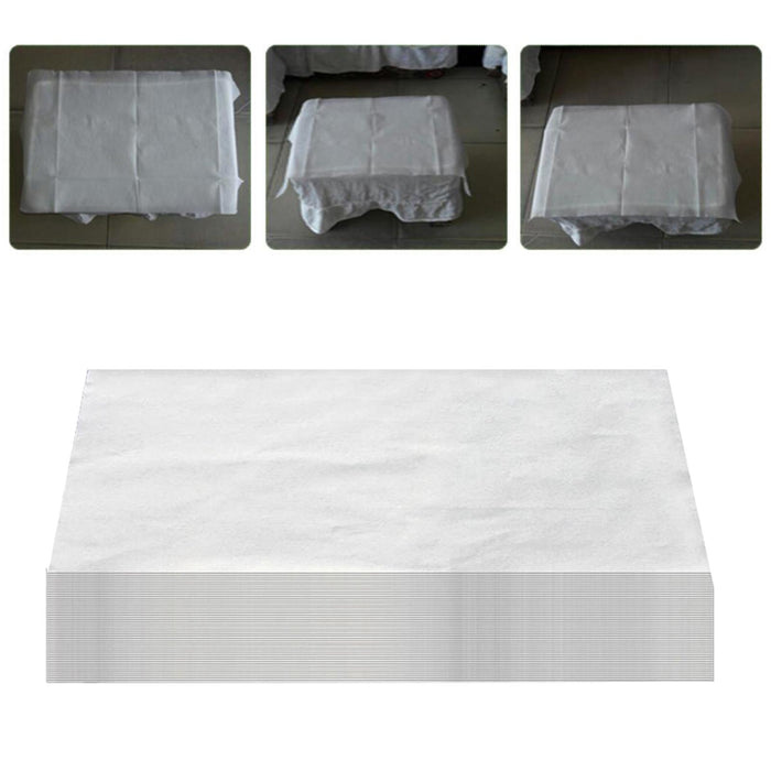 Crofta 100x 15.7"x27.6" Disposable Bed Sheets Non-woven for Massage SPA Table White