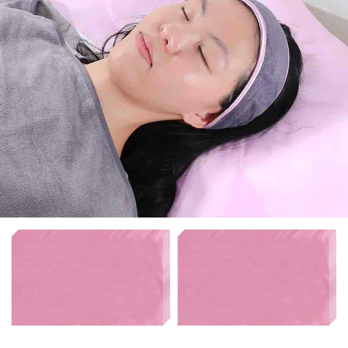 Crofta 100x 15.7"x27.6" Disposable Bed Sheets Non-woven for Massage SPA Table Pink