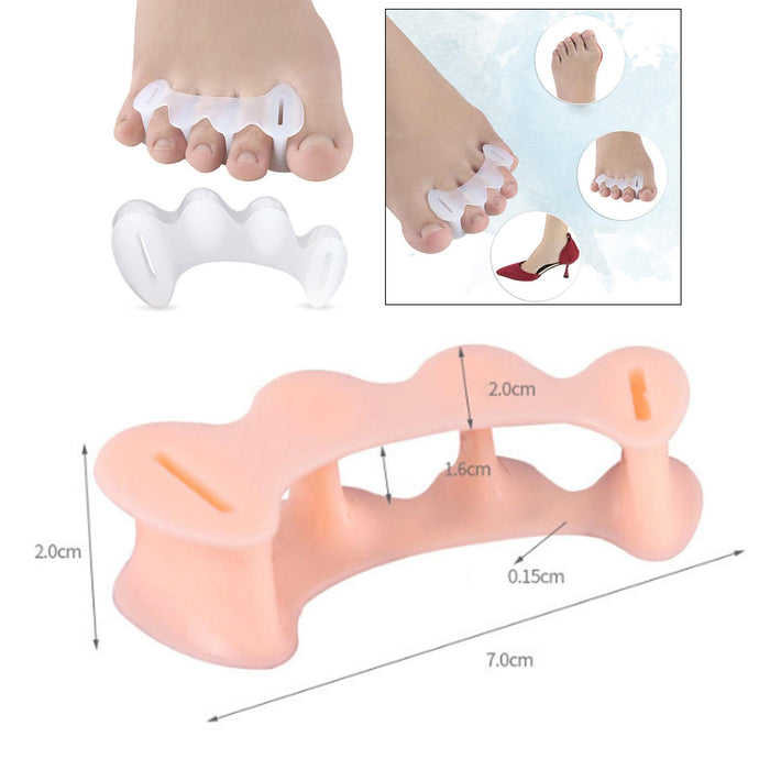 Crofta 2 Pairs Bunion Corrector Toes Separators Manicure Dividers Fixed  White