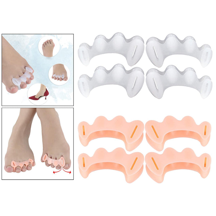 Crofta 2 Pairs Bunion Corrector Toes Separators Manicure Dividers Fixed  White