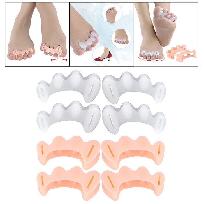 Crofta 2 Pairs Bunion Corrector Toes Separators Manicure Dividers Fixed  White