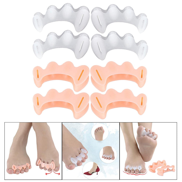 Crofta 2 Pairs Bunion Corrector Toes Separators Manicure Dividers Fixed  White