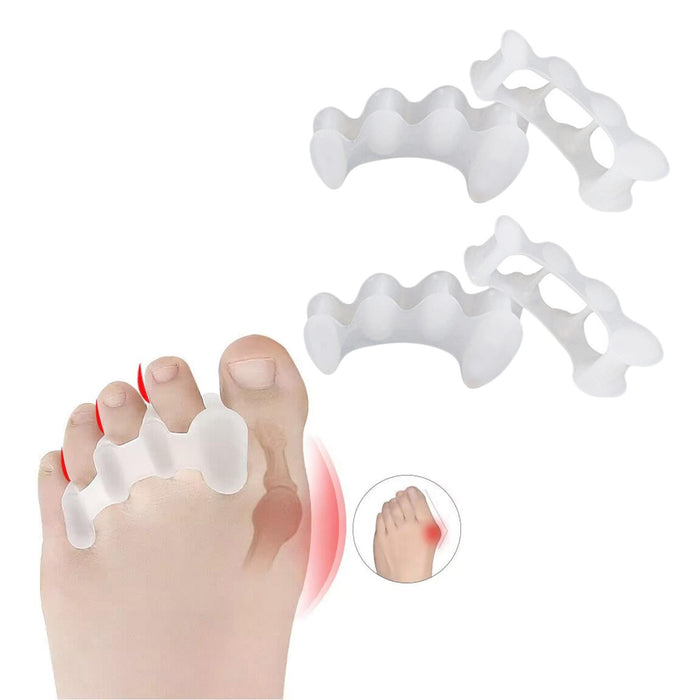 Crofta 2 Pairs Bunion Corrector Toes Separators Manicure Dividers Fixed  White