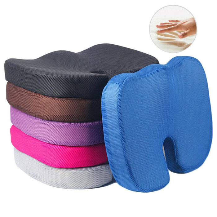 Crofta Memory Foam Coccyx Tailbone Seat Cushion Orthopedic Chair Pillow Black