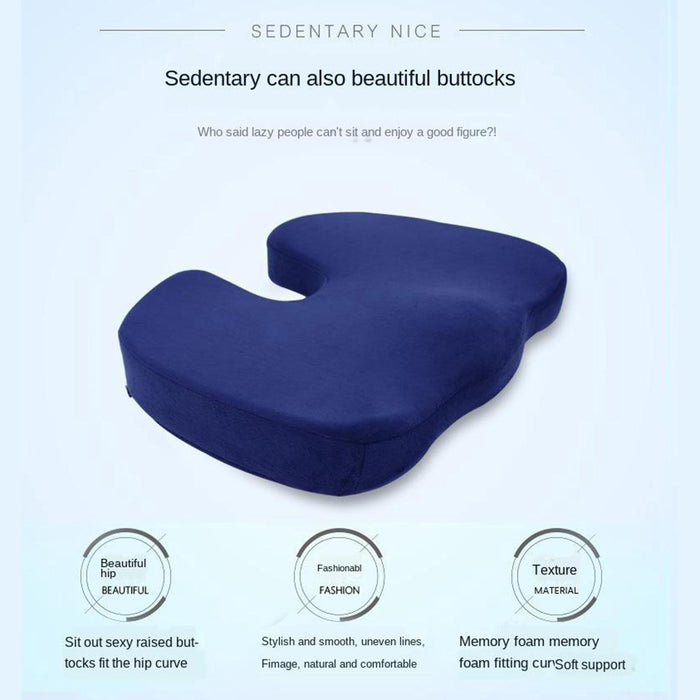 Crofta Memory Foam Coccyx Tailbone Seat Cushion Orthopedic Chair Pillow Gray