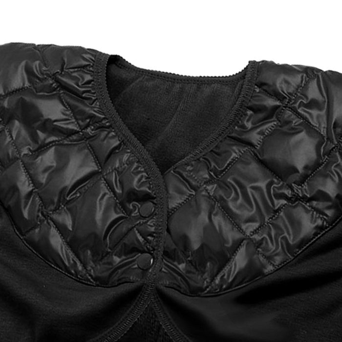 Crofta Women Down Jacket Warm Shoulder Warmer Thermal Wrap Protector Black M