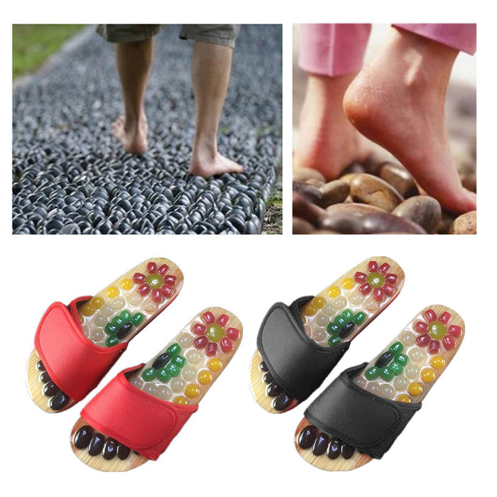 Crofta 1 Pair Foot Massage Slipper Acupressure Foot Acupuncture Shoes Red 37-38