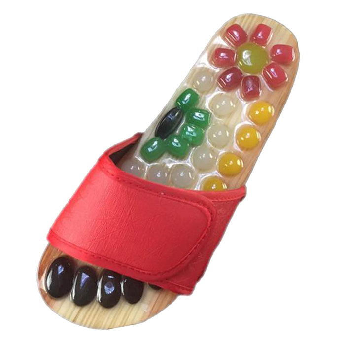 Crofta 1 Pair Foot Massage Slipper Acupressure Foot Acupuncture Shoes Red 37-38