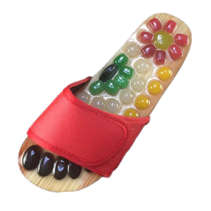 Crofta 1 Pair Foot Massage Slipper Acupressure Foot Acupuncture Shoes Red 37-38