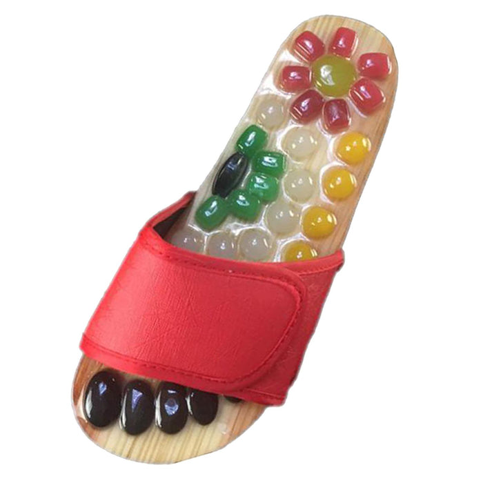 Crofta 1 Pair Foot Massage Slipper Acupressure Foot Acupuncture Shoes Red 37-38