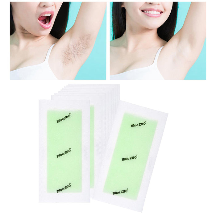 Crofta 10x Hair Removal Wax Strips for Upper Lip Chin Fingers Toes Facial Aloe