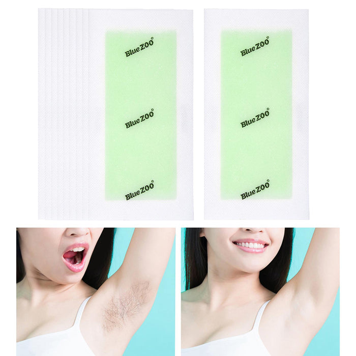 Crofta 10x Hair Removal Wax Strips for Upper Lip Chin Fingers Toes Facial Aloe