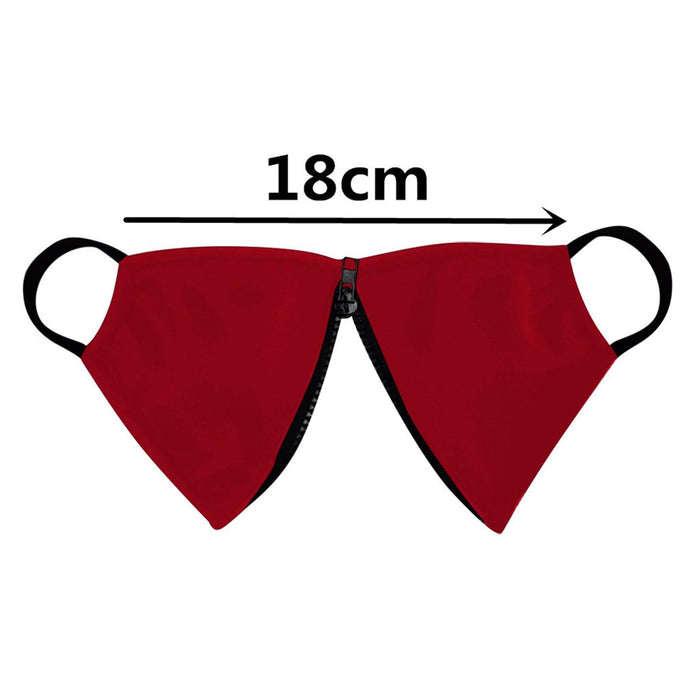 Crofta Zipper Face Guard Easy to Eat & Drink Face Procetion for Women Men  Red