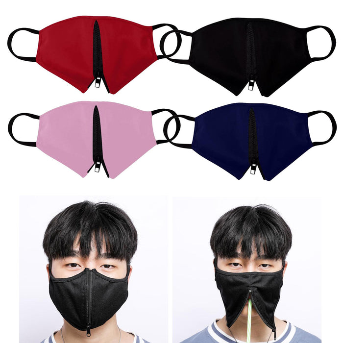 Crofta Zipper Face Guard Easy to Eat & Drink Face Procetion for Women Men  Red